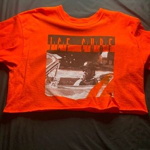 Orange ice cube crop top